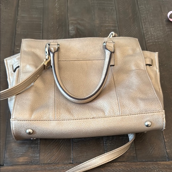Tignanello Tan Satchel with Structured Design and Buckle Details - Picture 5 of 12